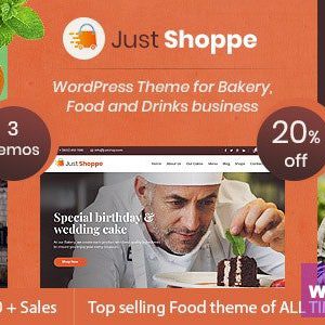 Justshoppe - Elementor Cake Bakery WordPress Theme